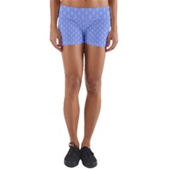 Soft Pattern Blue Yoga Shorts by PatternFactory