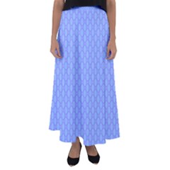 Soft Pattern Blue Flared Maxi Skirt by PatternFactory