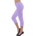 Soft Pattern Lilac Lightweight Velour Capri Leggings  View3