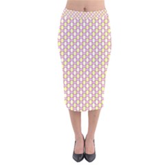 Soft Pattern Rose Velvet Midi Pencil Skirt by PatternFactory