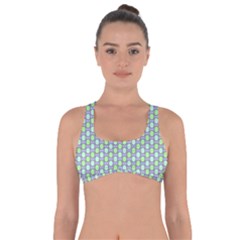 Soft Pattern Aqua Got No Strings Sports Bra by PatternFactory