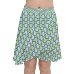 Soft Pattern Aqua Chiffon Wrap Front Skirt by PatternFactory