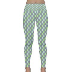 Soft Pattern Aqua Lightweight Velour Classic Yoga Leggings by PatternFactory