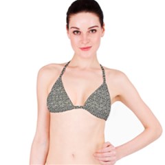 Abstract Silver Ornate Decorative Pattern Bikini Top by dflcprintsclothing