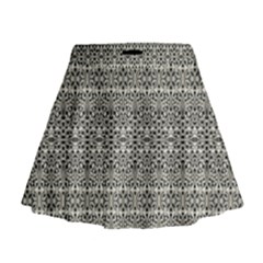 Abstract Silver Ornate Decorative Pattern Mini Flare Skirt by dflcprintsclothing