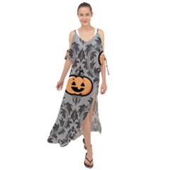 Pumpkin Pattern Maxi Chiffon Cover Up Dress by NerdySparkleGoth