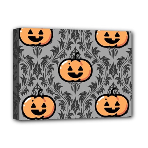 Pumpkin Pattern Deluxe Canvas 16  X 12  (stretched)  by NerdySparkleGoth