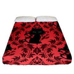 Cat Pattern Fitted Sheet (queen Size) by NerdySparkleGoth