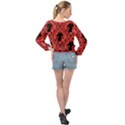 Cat Pattern Banded Bottom Chiffon Top View2