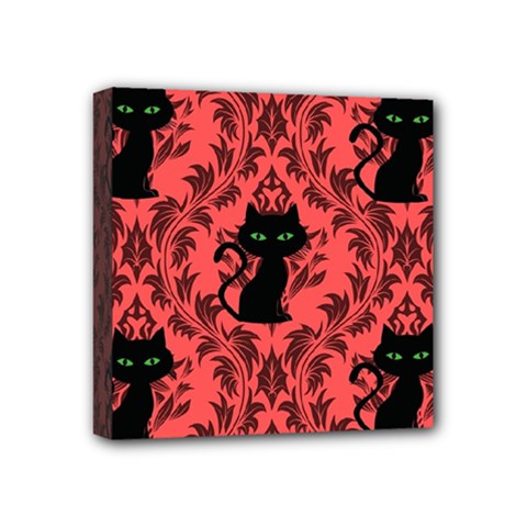 Cat Pattern Mini Canvas 4  X 4  (stretched) by NerdySparkleGoth