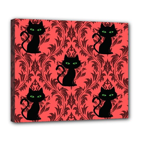 Cat Pattern Deluxe Canvas 24  X 20  (stretched) by NerdySparkleGoth