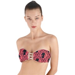 Cat Pattern Twist Bandeau Bikini Top by NerdySparkleGoth