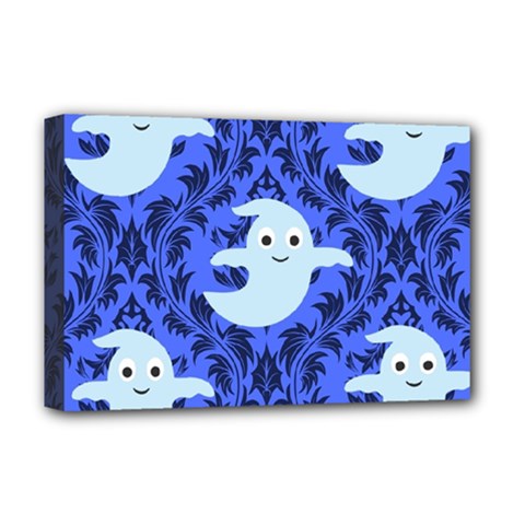 Ghost Pattern Deluxe Canvas 18  X 12  (stretched) by NerdySparkleGoth
