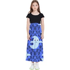 Ghost Pattern Kids  Flared Maxi Skirt by NerdySparkleGoth