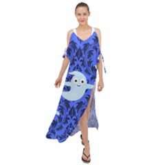 Ghost Pattern Maxi Chiffon Cover Up Dress by NerdySparkleGoth