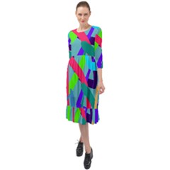 Colors Ruffle End Midi Chiffon Dress by kiernankallan