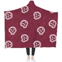 White Skulls On Red Shiny Background Wearable Blanket View2