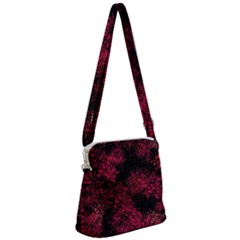 Red Abstraction Zipper Messenger Bag by SychEva