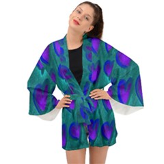 Purple Hearts Long Sleeve Kimono by kiernankallan