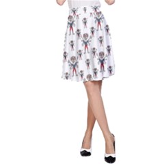 Sketchy Style Scarecrow Drawing Motif Pattern A-line Skirt by dflcprintsclothing