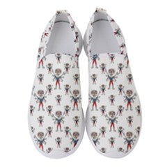 Sketchy Style Scarecrow Drawing Motif Pattern Women s Slip On Sneakers by dflcprintsclothing