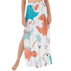 Funny Dinosaurs Kids Maxi Chiffon Tie-up Sarong by SychEva
