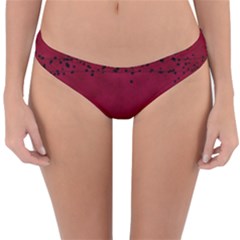 Black Splashes On Red Background Reversible Hipster Bikini Bottoms by SychEva