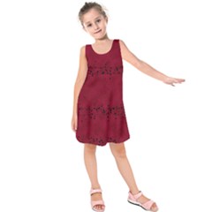 Black Splashes On Red Background Kids  Sleeveless Dress by SychEva