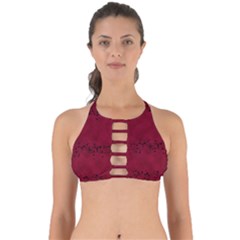 Black Splashes On Red Background Perfectly Cut Out Bikini Top by SychEva