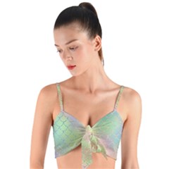 Pastel Mermaid Sparkles Woven Tie Front Bralet by retrotoomoderndesigns
