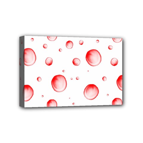 Red Drops On White Background Mini Canvas 6  X 4  (stretched) by SychEva