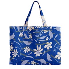 Folk Flowers Pattern Zipper Mini Tote Bag by Eskimos