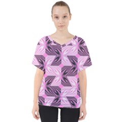 Abstract V-neck Dolman Drape Top by Sparkle