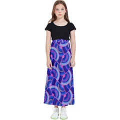 Digital Waves Kids  Flared Maxi Skirt by Sparkle