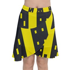 Skyline-city-building-sunset Chiffon Wrap Front Skirt by Sudhe