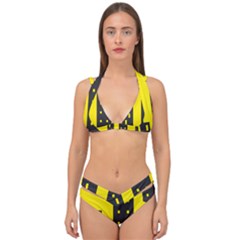 Skyline-city-building-sunset Double Strap Halter Bikini Set by Sudhe