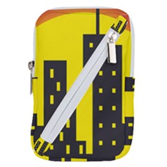 Skyline-city-building-sunset Belt Pouch Bag (small) by Sudhe
