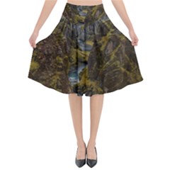 Landscape-cannon-river-mountain Flared Midi Skirt by Sudhe