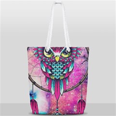 Owl Dreamcatcher Full Print Rope Handle Tote (small) by Sudhe