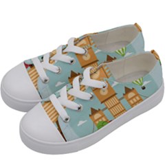 London-watch-landmark-england Kids  Low Top Canvas Sneakers by Sudhe