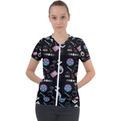 Pastel Goth Witch Short Sleeve Zip Up Jacket by NerdySparkleGoth