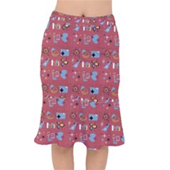 50s Red Short Mermaid Skirt by NerdySparkleGoth