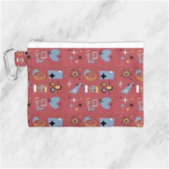 50s Red Canvas Cosmetic Bag (medium) by NerdySparkleGoth