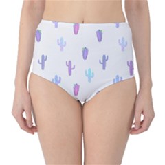 Purple And Blue Cacti Classic High-waist Bikini Bottoms by SychEva