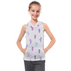 Purple And Blue Cacti Kids  Sleeveless Hoodie by SychEva