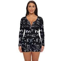 Science-albert-einstein-formula-mathematics-physics-special-relativity Long Sleeve Boyleg Swimsuit by Sudhe