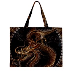 Fantasy Dragon Pentagram Zipper Mini Tote Bag by Sudhe