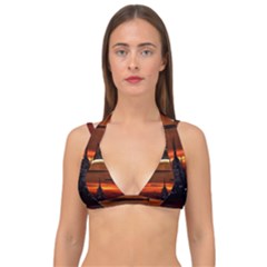 Science-fiction-digital-illustration Double Strap Halter Bikini Top by Sudhe