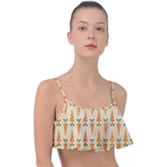 Pattern-carrot-pattern-carrot-print Frill Bikini Top by Sudhe