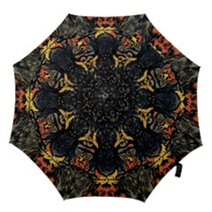 Tiger-predator-abstract-feline Hook Handle Umbrellas (large) by Sudhe